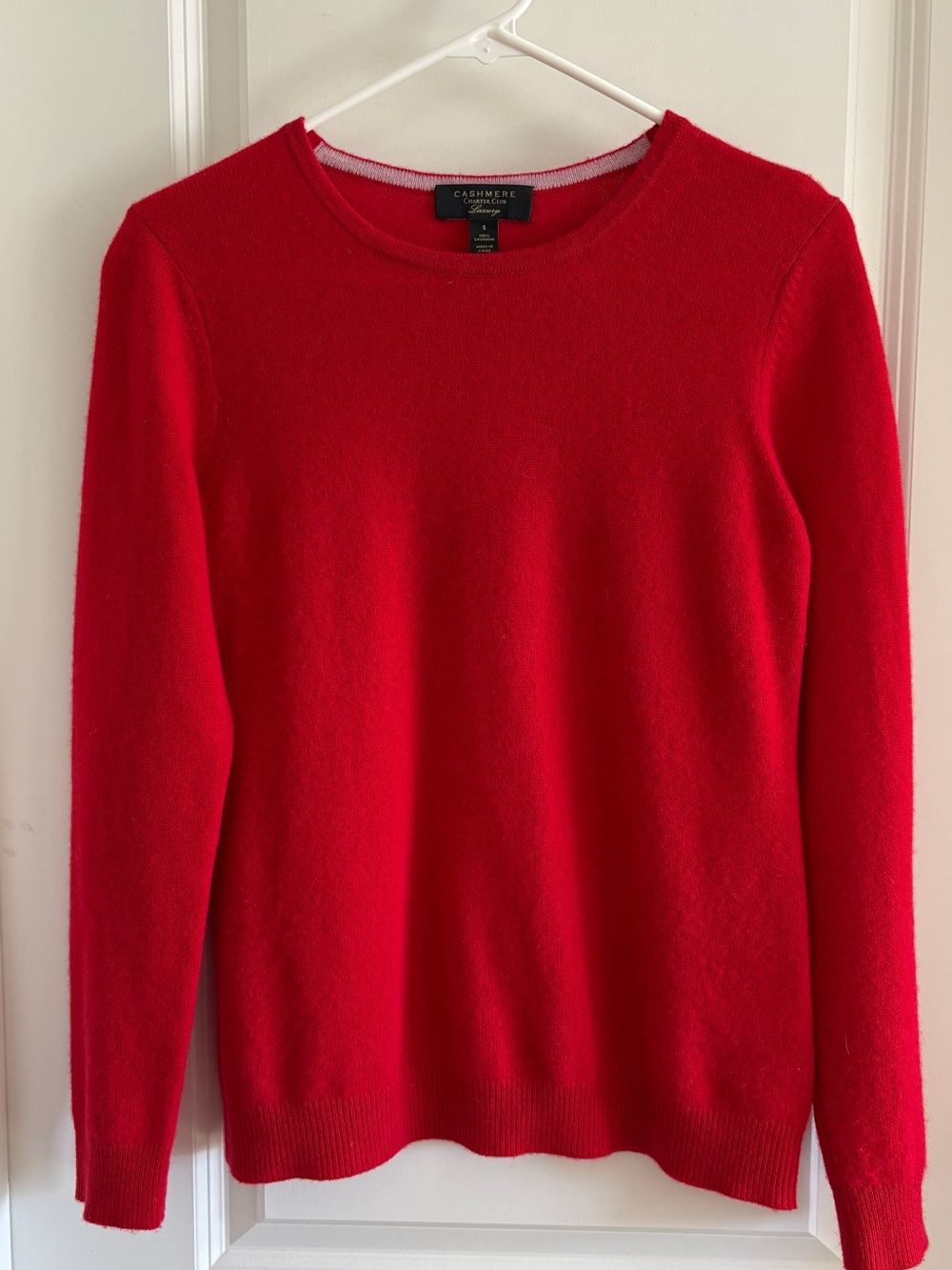 Charter Club Red Crewneck Cashmere Sweater - Women